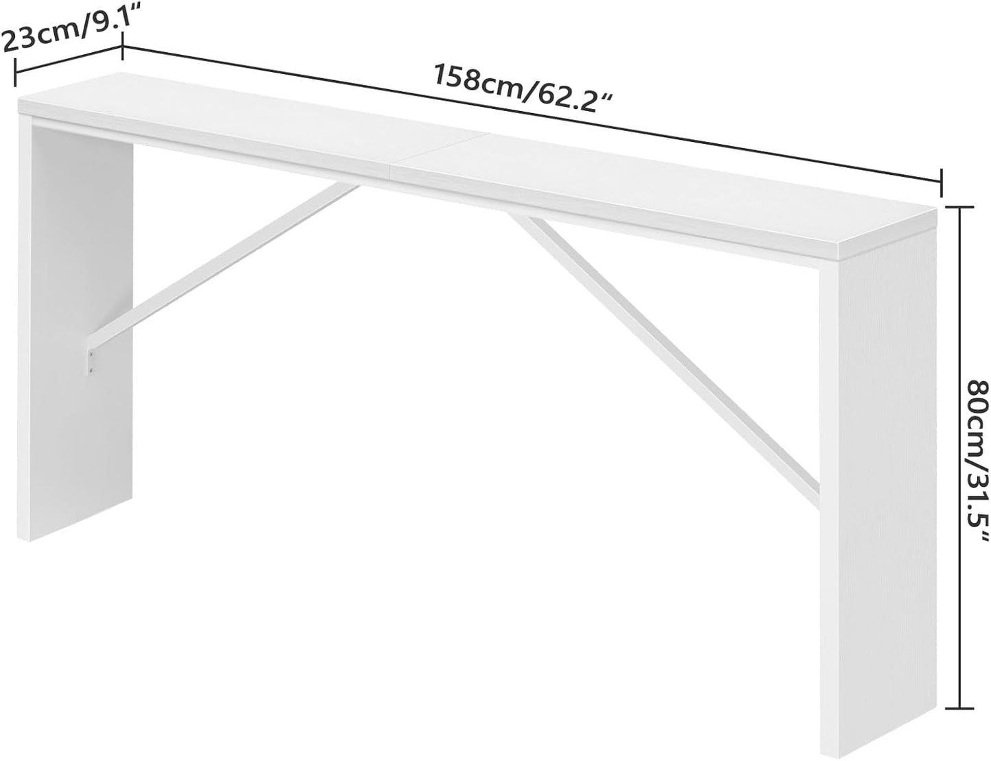 Console Table, 62.2" Long Sofa Table behind Couch, Narrow Entryway