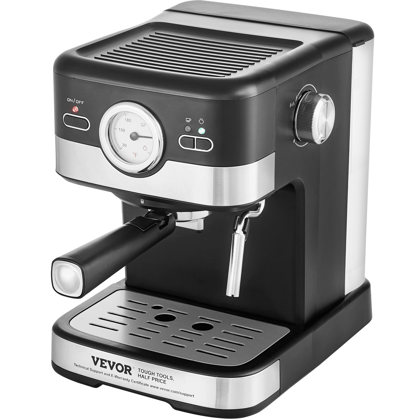 VEVOR Espresso Machine, 15 Bar Semi-Automatic Espresso Maker with Milk