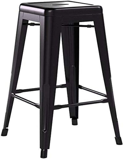 Metal Bar Stools Set of 4 Counter Height Barstool 24 Inches Industrial