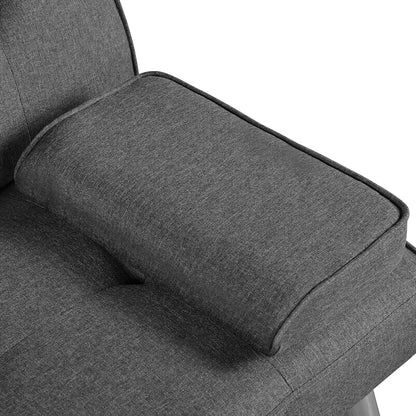 Convertible Sofa Bed Adjustable Fabric Couch Sleeper Modern Recliner