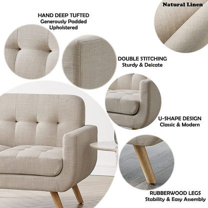 Elena Beige Accent Armchair for Living Room