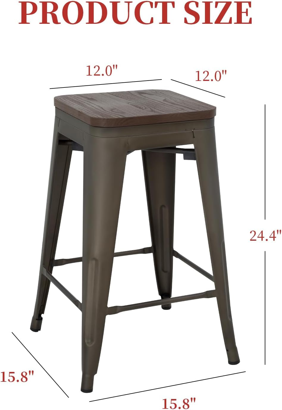 Metal Bar Stools Counter Height Barstool Industrial Bar Chairs Patio