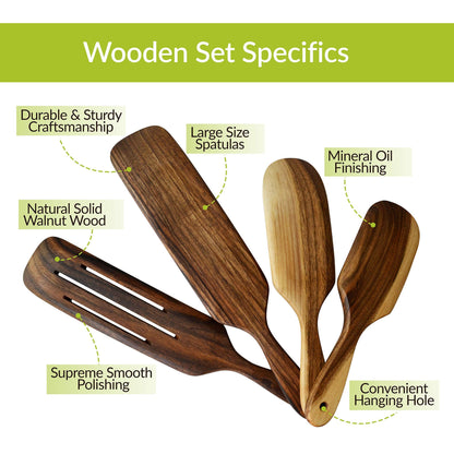 MyFancyCraft Walnut Wood Wooden Spoons for Cooking Kitchen Utensils