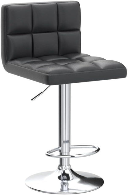 Bar Stools Modern PU Leather Adjustable Swivel Barstools, Armless