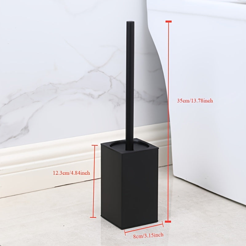 Sleek Black WallMount Toilet Brush  Modern Durable Design