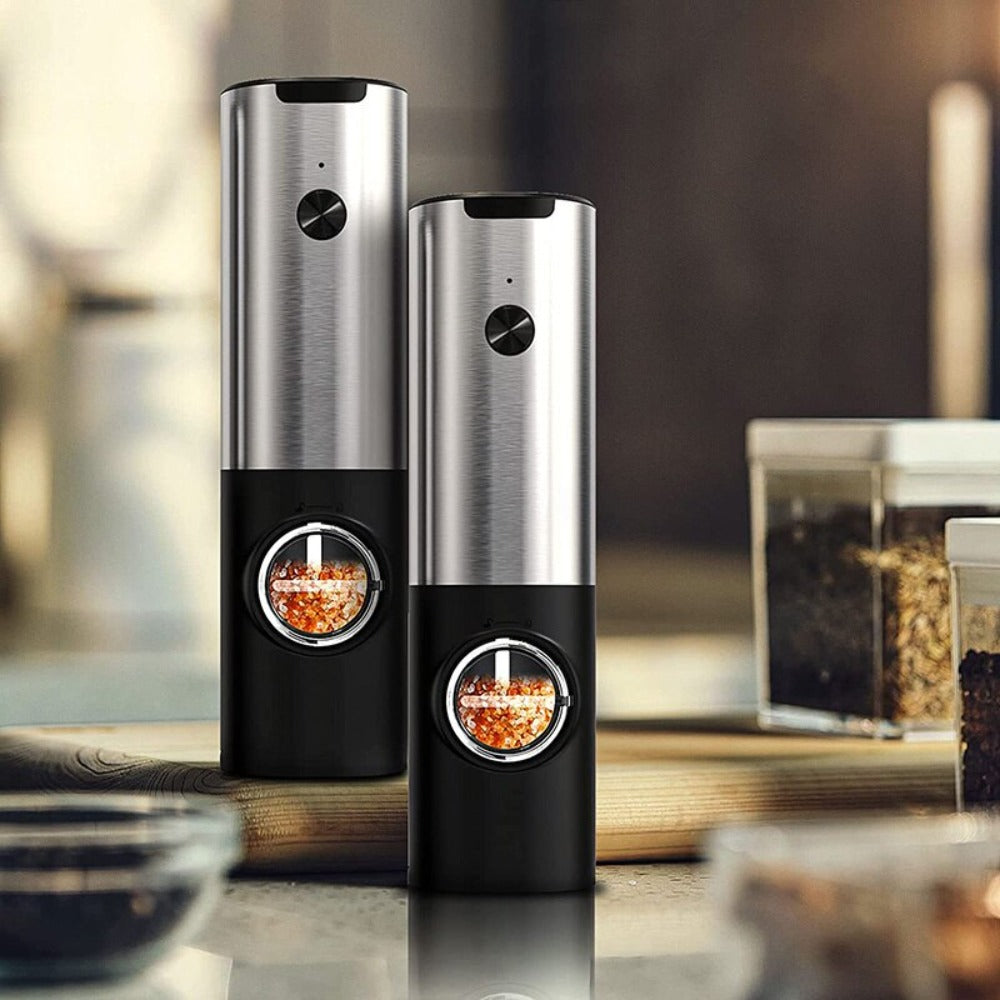 Electric Salt Grinder 2 Bottles Set