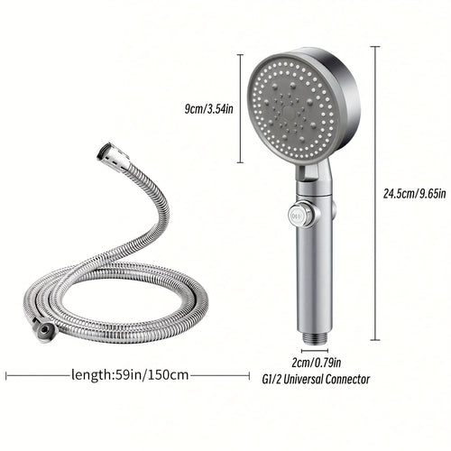 High Pressure 5Function Shower Head with OnOff Button