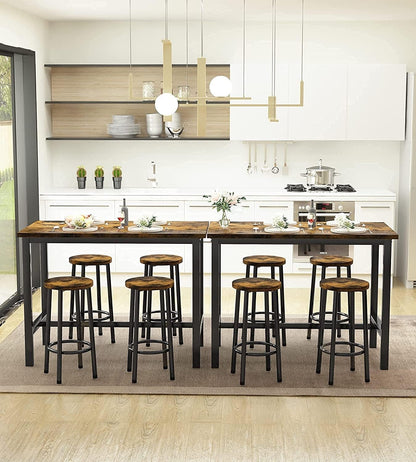 5 Pcs Dining Table Set, Kitchen Table and 4 Bar Stools Industrial