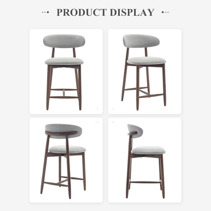 Bar Stools Set of 3, Counter Height Barstools with Back, Upholstered