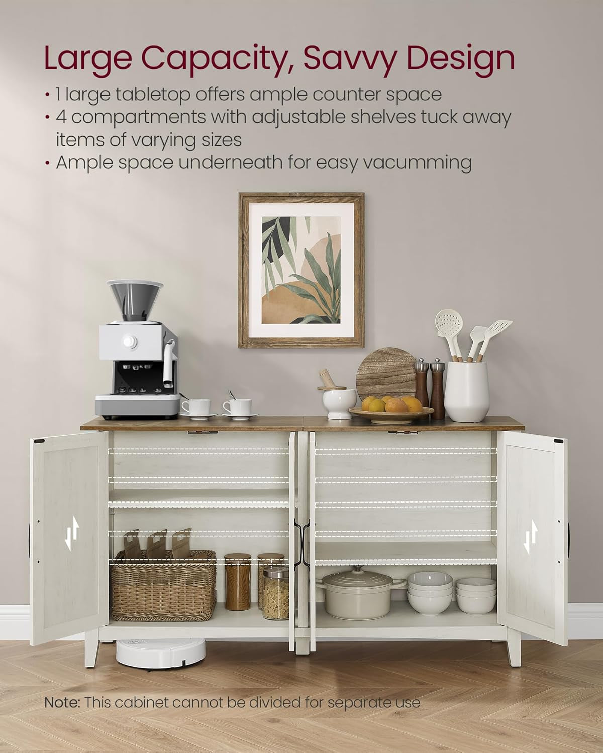 Storage Cabinet, Buffet Cabinet, Sideboard, Credenza, with Adjustable