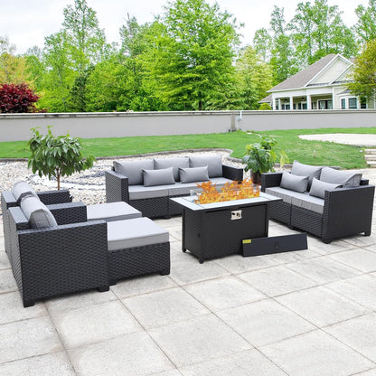 7 PCS Outdoor Furniture Sets 60000BTU 45-Inch Outdoor Propane Fire Pit