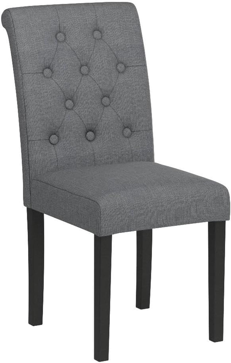 Set of 6 Chairs Upholstered Fabric Dining Chairs with Button-Tufted